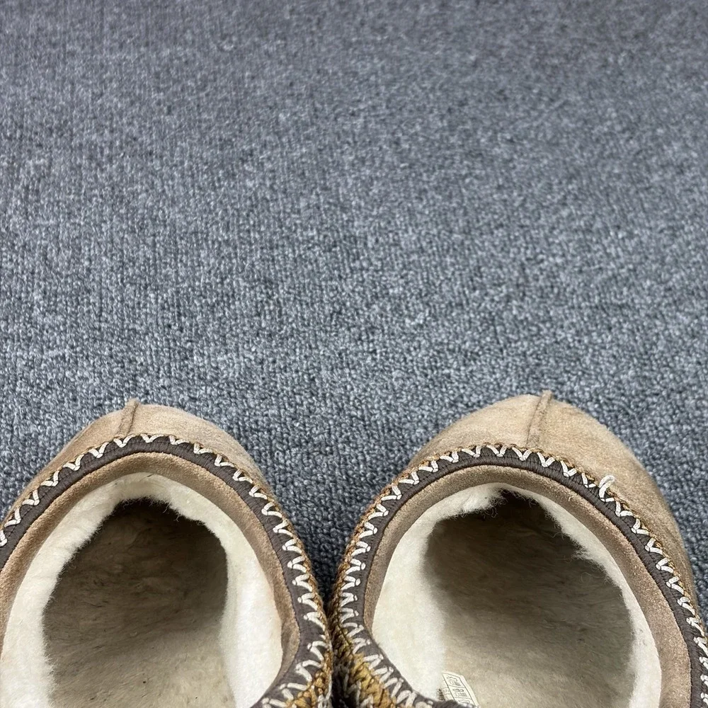 UGG Tasman Suede Slippers Chestnut Brown Sheepskin Lining 5950 Men's Size 10